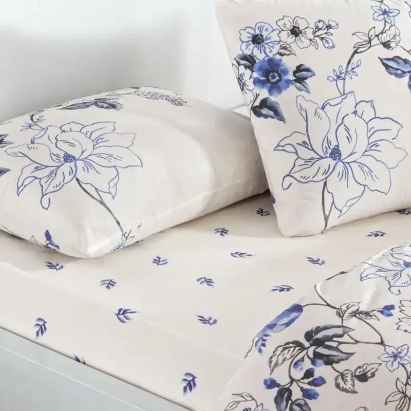 Taç Çift Kişilik Ranforce Nevresim Takımı Luna Mavi - 2