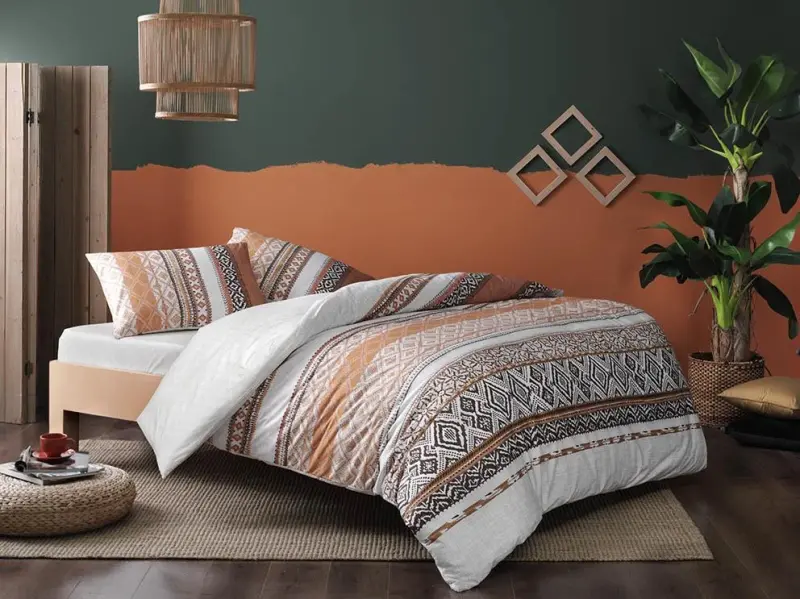 Taç Double Ranforce Bed Linen Set Daria Tobacco - 1
