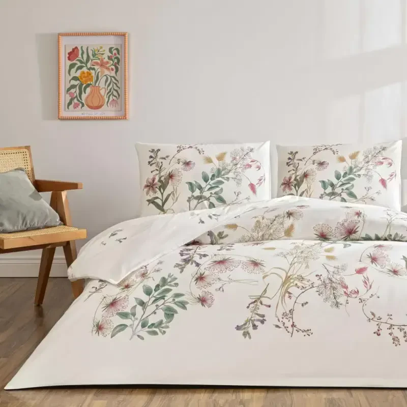 Taç Çift Kişilik Ranforce Nevresim Takımı Elowen Yeşil - NEVRESIMDUNYASI