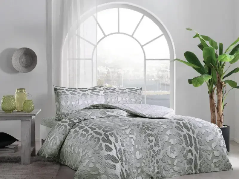 Тач Двуспальный Ранфорс Постельный Комплект Edgar Зеленый - NEVRESIMDUNYASI