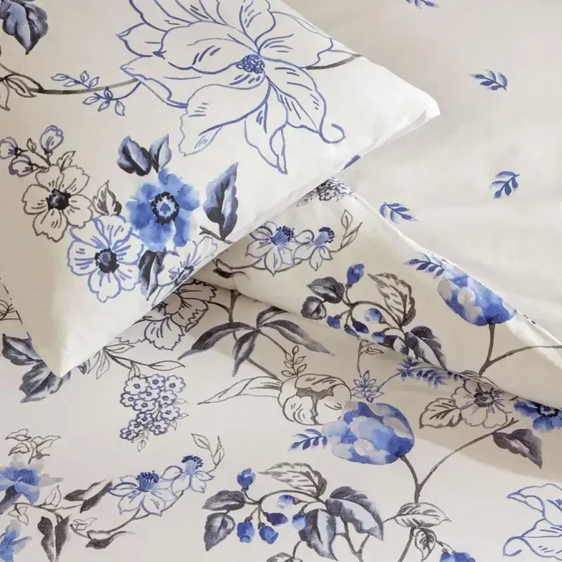 Тач Двуспальный Ранфорс Постельный Комплект Луна Голубой - 3