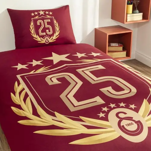 Crown Galatasaray 25th Championship Single Licensed Duvet Cover Set - NEVRESIMDUNYASI (1)