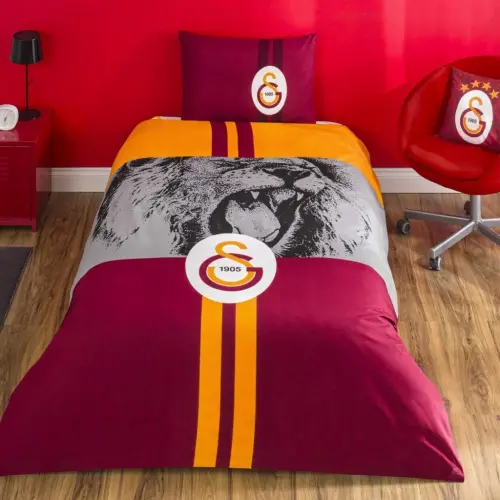 Taç Galatasaray Çempion Arslon Bir Kishilik Litsenziyalangan Nevresim Takımı - 1