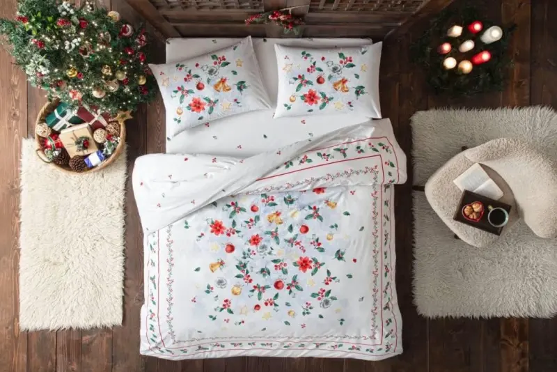 Taç Glow Parlayan Çift Kişilik Nevresim Takımı Charm Kırmızı - 1