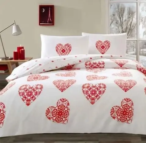 Taç Glow Parlayan Çift Kişilik Nevresim Takımı Cordelia Kırmızı - 1