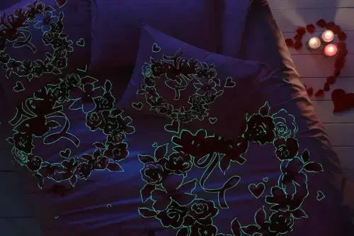 Taç Glow Parlayan Çift Kişilik Ranforce Nevresim Takımı Roses Pembe - 4