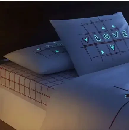 Тач Glow Светящийся Двуспальный Комплект Постельного Белья Romenta Красный - 3