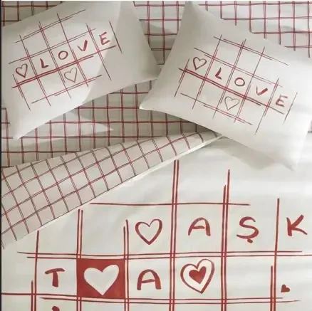 Тач Glow Светящийся Двуспальный Комплект Постельного Белья Romenta Красный - 4