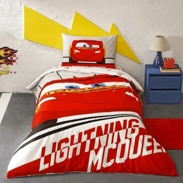 Taç Lisanslı Disney Cars Lightning Tek Kişilik Nevresim Takımı - 1