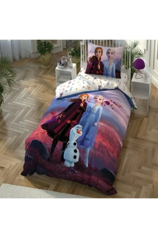Taç Lisanslı Disney Frozen 2 Autumn Single Duvet Cover Set - 1