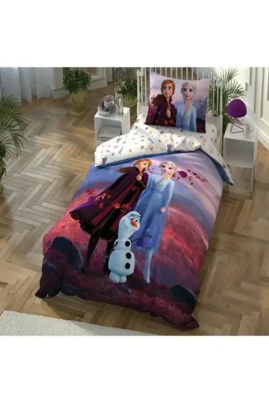 Taç Lisanslı Disney Frozen 2 Autumn Single Duvet Cover Set - MODAZONE