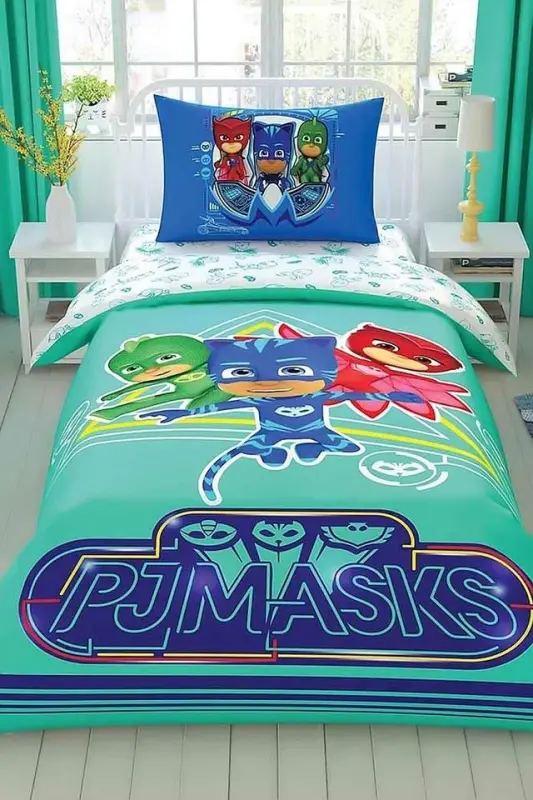 Taç Lisanslı PJ Mask Move Tek Kişilik Nevresim Takımı - NEVRESIMDUNYASI