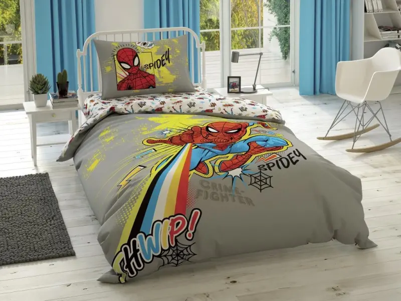 Taç Litsenziyalangan Spiderman Power Yagona O'lchamli Yopinchiq To'plami - NEVRESIMDUNYASI