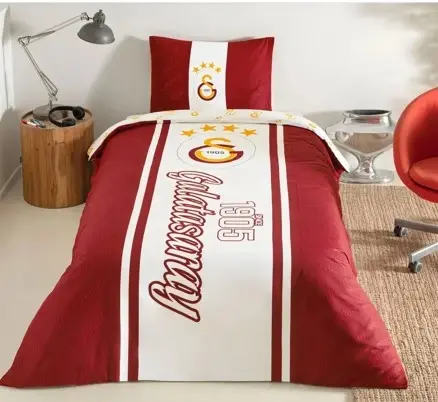 Taç Litsenziyalangan Yagona Krovat Linen To'plami Galatasaray 1905 Glow - NEVRESIMDUNYASI