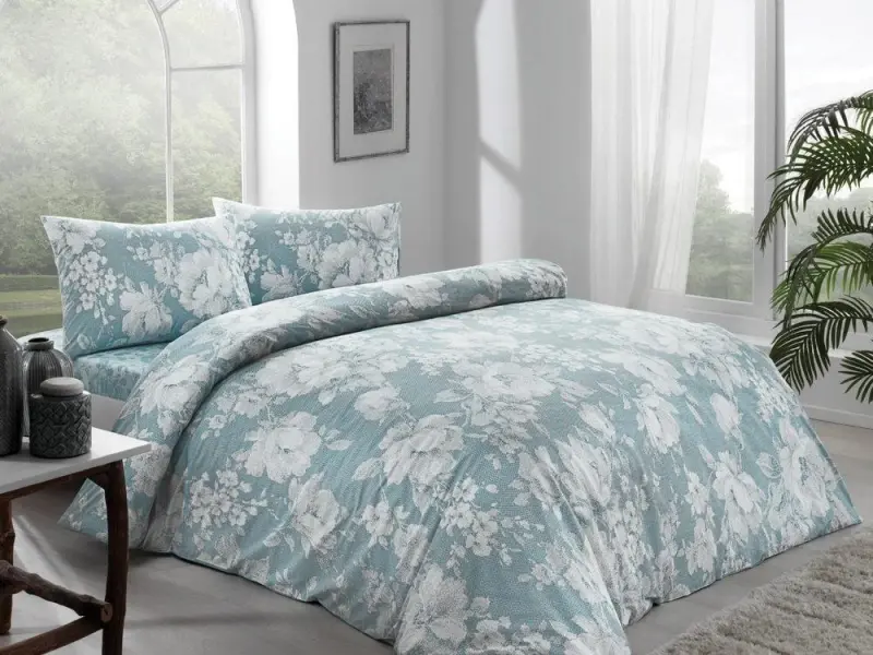 Taç Ranforce Single Duvet Cover Set Abril Mavi - 1