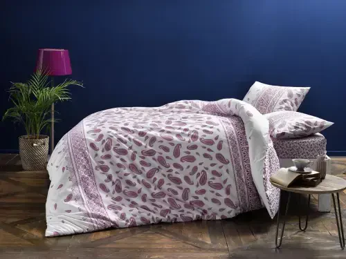 Taç Ranforce Single Duvet Cover Set Balin Purple - 1