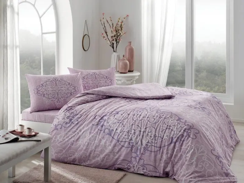 Taç Ranforce Single Duvet Cover Set Luna Lila - 1