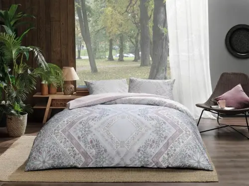 Taç Ranforce Single Duvet Cover Set Valeri Pink - 1