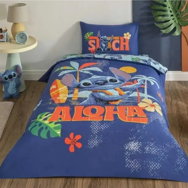 Taç Stitch Aloha Tek Kişilik Lisanslı Nevresim Takımı - NEVRESIMDUNYASI