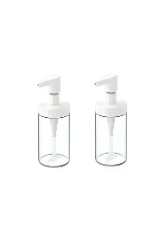 Tackan Liquid Soap Dispenser Glass - White Cap x 2 - 1