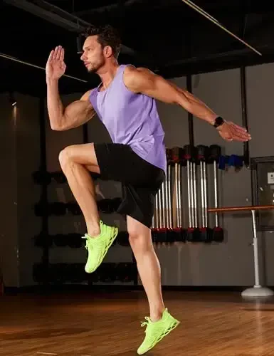 TACVASEN erkaklar mashg'ulot tank to'plamlari yengsiz UPF 50+ yozgi quyosh ko'ylaklari yugurish suzish sport zali plyaji uchun tez quriydi - 3