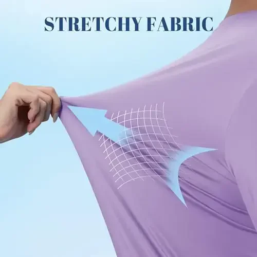 TACVASEN erkaklar uchun quyoshdan himoya ko'ylagi UPF 50+ uzun yengli UV himoya yengil rash guard suzish ko'ylagi tez quriydigan baliq ovlash futbolkasi - 5