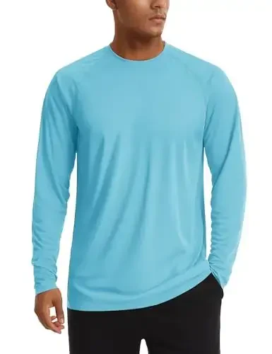 TACVASEN erkaklar uchun quyoshdan himoya ko'ylagi UPF 50+ uzun yengli UV himoya yengil rash guard suzish ko'ylagi tez quriydigan baliq ovlash futbolkasi - TACVASEN