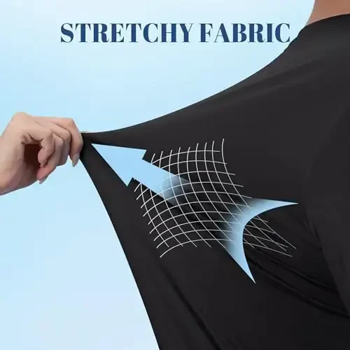 TACVASEN erkaklar uchun quyoshdan himoya ko'ylagi UPF 50+ uzun yengli UV himoya yengil rash guard suzish ko'ylagi tez quriydigan baliq ovlash futbolkasi - 5