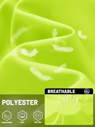 TACVASEN erkaklar uchun quyoshdan himoya ko'ylagi UPF 50+ uzun yengli UV himoya yengil rash guard suzish ko'ylagi tez quriydigan baliq ovlash futbolkasi - 4