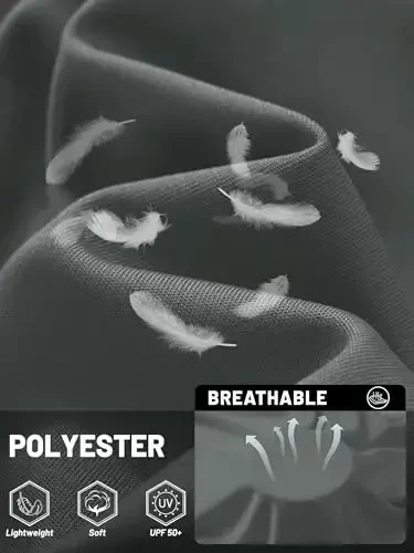 TACVASEN erkaklar uchun quyoshdan himoya ko'ylagi UPF 50+ uzun yengli UV himoya yengil rashgard suzish ko'ylagi tez quriydigan baliq ovlash futbolkasi - 4