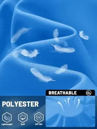TACVASEN erkaklar uchun quyoshdan himoya ko'ylagi UPF 50+ uzun yengli UV himoya yengil rashgard suzish ko'ylagi tez quriydigan baliq ovlash futbolkasi - 4