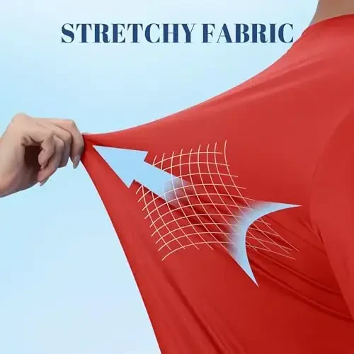 TACVASEN erkaklar uchun quyoshdan himoya ko'ylagi UPF 50+ uzun yengli UV himoya yengil rashgard suzish ko'ylagi tez quriydigan baliq ovlash futbolkasi - 5