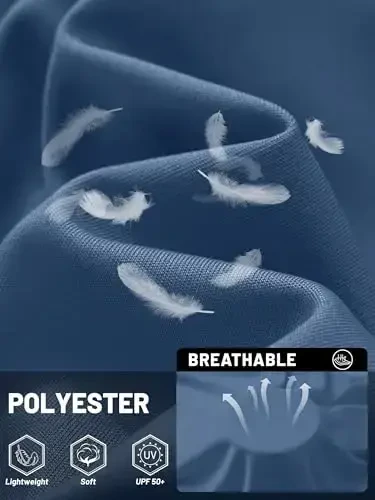 TACVASEN erkaklar uchun quyoshdan himoya ko'ylagi UPF 50+ uzun yengli UV himoya yengil rashgard suzish ko'ylagi tez quriydigan baliq ovlash futbolkasi - 4