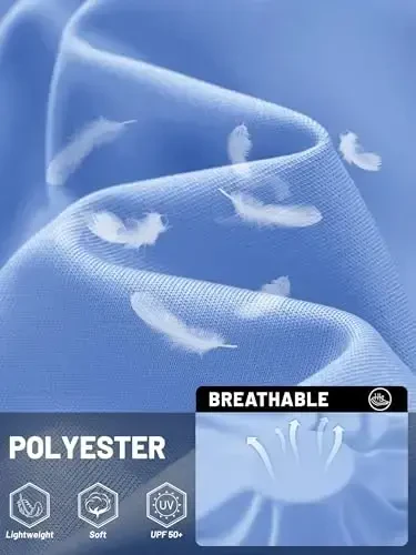 TACVASEN erkaklar uchun quyoshdan himoya ko'ylagi UPF 50+ uzun yengli UV himoya yengil rashgard suzish ko'ylagi tez quriydigan baliq ovlash futbolkasi - 4