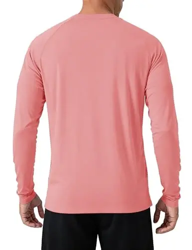 TACVASEN Erkaklar uchun uzun yengli ko'ylaklar UPF 50+ quyoshdan himoya qiluvchi quruq mos ko'ylak engil mashq atletik futbolka Rash Guard - 2