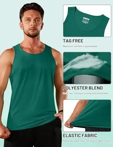 TACVASEN Men's Workout Tank Tops Sleeveless UPF 50+ Summer Sun Shirts Quick Dry for Running Swim Gym Beach - 5