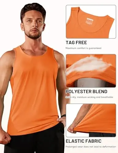 TACVASEN Men's Workout Tank Tops Sleeveless UPF 50+ Summer Sun Shirts Quick Dry for Running Swim Gym Beach - 5