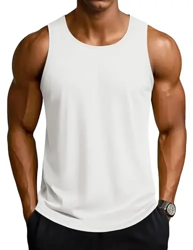 TACVASEN Men's Workout Tank Tops Sleeveless UPF 50+ Summer Sun Shirts Quick Dry for Running Swim Gym Beach - 1
