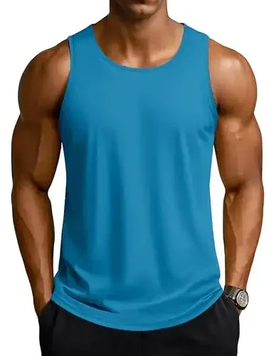 TACVASEN Men's Workout Tank Tops Sleeveless UPF 50+ Summer Sun Shirts Quick Dry for Running Swim Gym Beach 