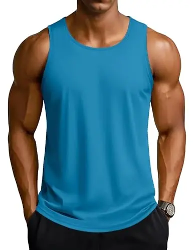 TACVASEN Men's Workout Tank Tops Sleeveless UPF 50+ Summer Sun Shirts Quick Dry for Running Swim Gym Beach - 1