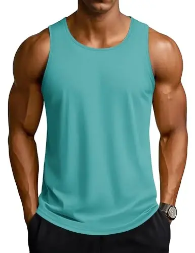 TACVASEN Men's Workout Tank Tops Sleeveless UPF 50+ Summer Sun Shirts Quick Dry for Running Swim Gym Beach - 1