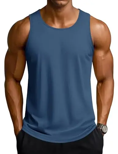 TACVASEN Men's Workout Tank Tops Sleeveless UPF 50+ Summer Sun Shirts Quick Dry for Running Swim Gym Beach - 1