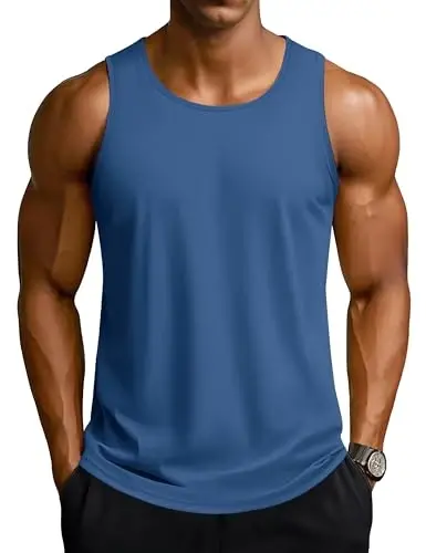 TACVASEN Men's Workout Tank Tops Sleeveless UPF 50+ Summer Sun Shirts Quick Dry for Running Swim Gym Beach - 1