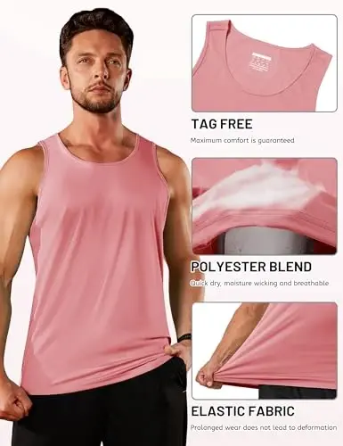 TACVASEN Men's Workout Tank Tops Sleeveless UPF 50+ Summer Sun Shirts Quick Dry for Running Swim Gym Beach - 6