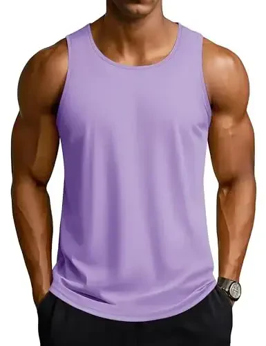 TACVASEN Men's Workout Tank Tops Sleeveless UPF 50+ Summer Sun Shirts Quick Dry for Running Swim Gym Beach 