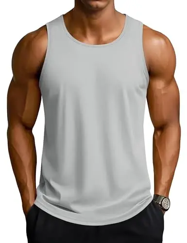 TACVASEN Men's Workout Tank Tops Sleeveless UPF 50+ Summer Sun Shirts Quick Dry for Running Swim Gym Beach 