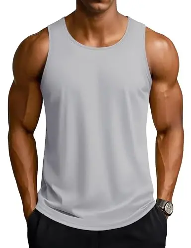 TACVASEN Men's Workout Tank Tops Sleeveless UPF 50+ Summer Sun Shirts Quick Dry for Running Swim Gym Beach 