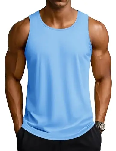 TACVASEN Men's Workout Tank Tops Sleeveless UPF 50+ Summer Sun Shirts Quick Dry for Running Swim Gym Beach - TACVASEN