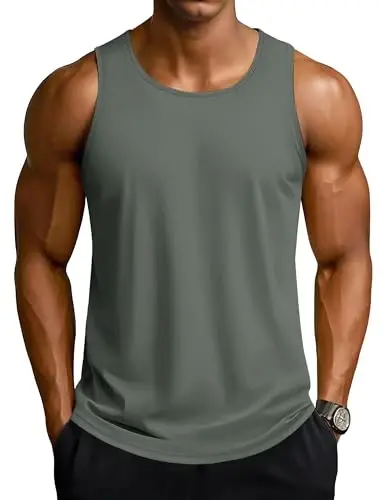 TACVASEN Men's Workout Tank Tops Sleeveless UPF 50+ Summer Sun Shirts Quick Dry for Running Swim Gym Beach - 1