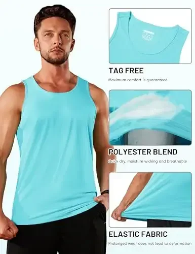 TACVASEN Men's Workout Tank Tops Sleeveless UPF 50+ Summer Sun Shirts Quick Dry for Running Swim Gym Beach - 5